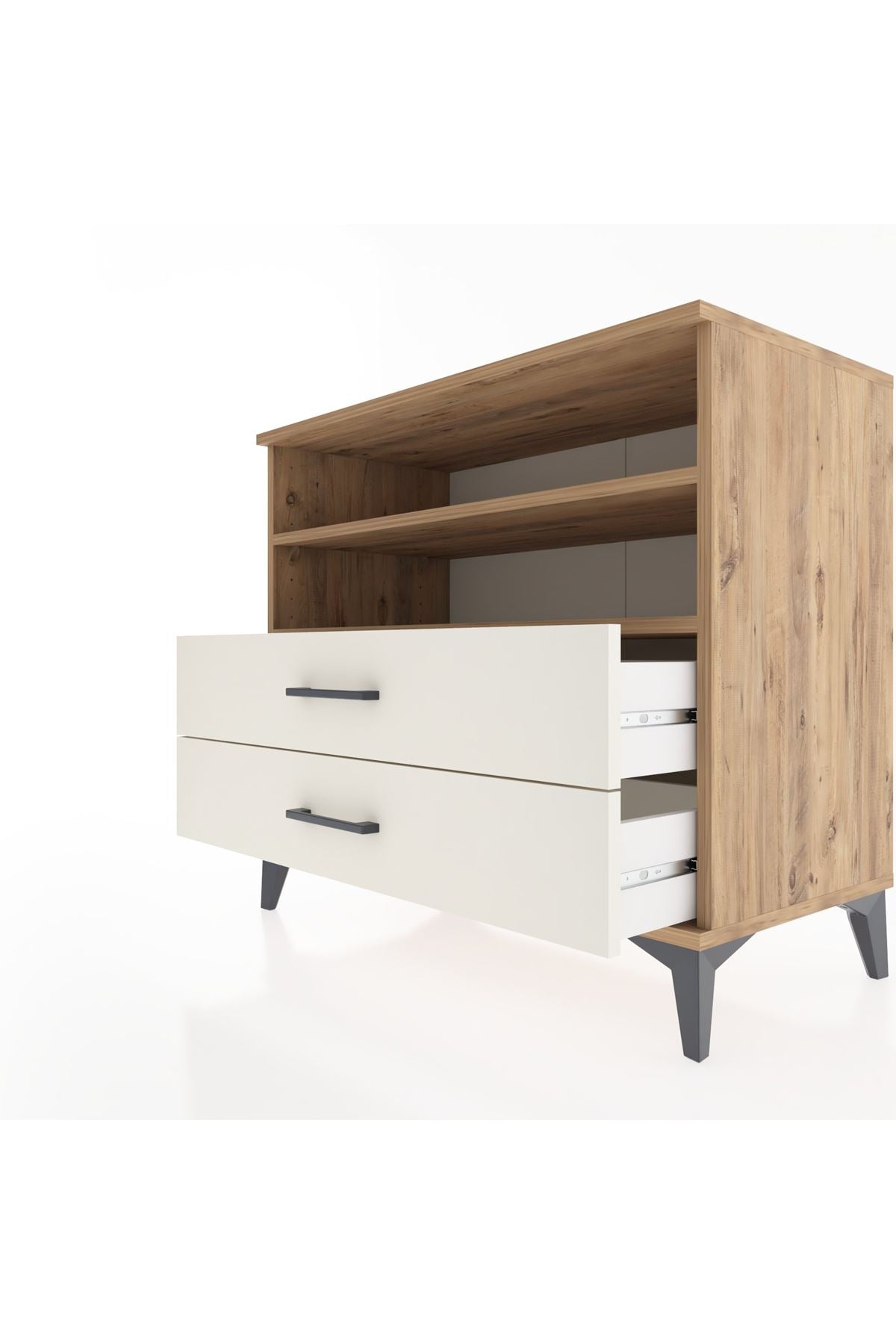 Hyperion Şifonyer 2 Raflı 2 Çekmeceli 88x44x80 Çam-Aytaşı