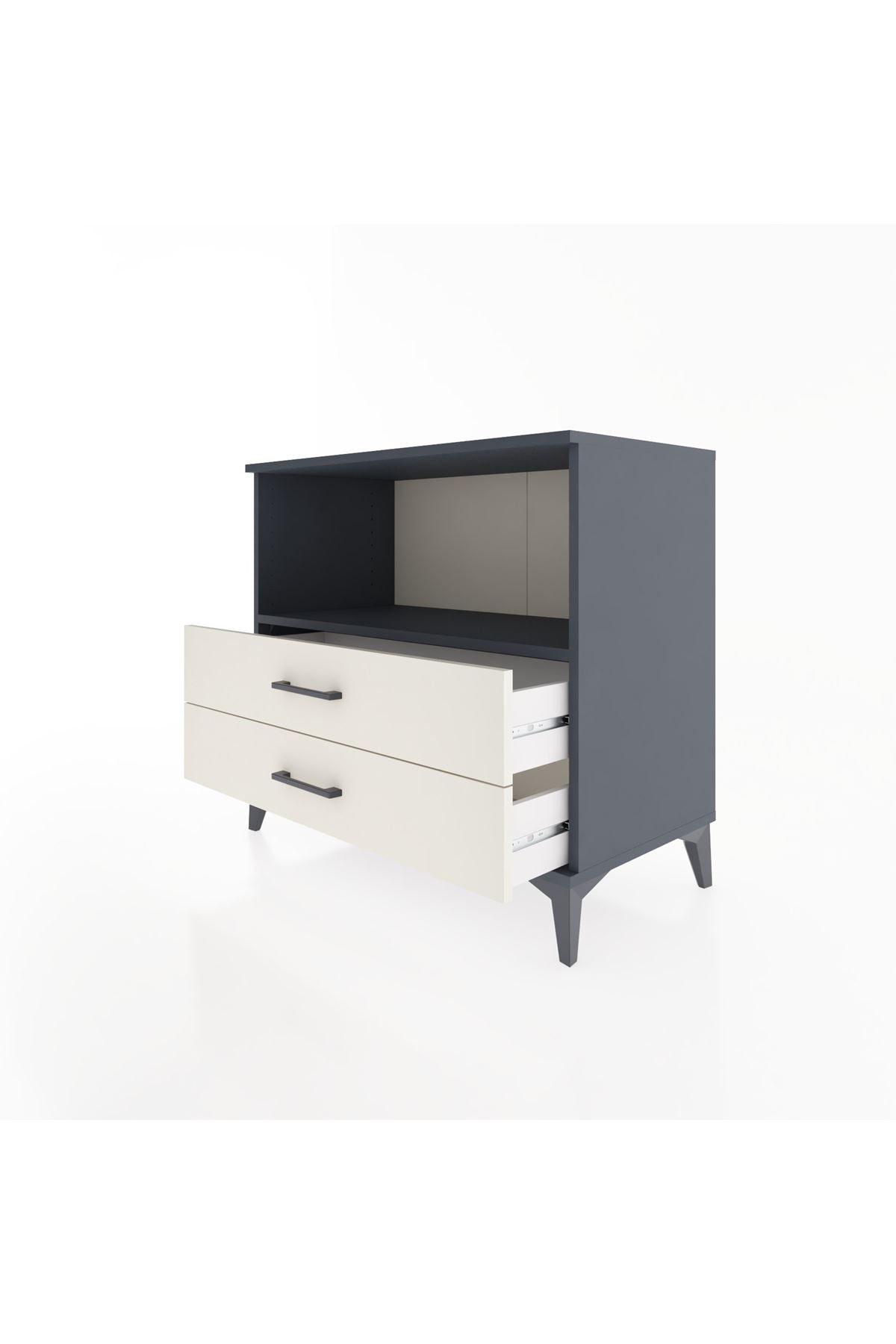 Hyperion Şifonyer Tek Raflı 2 Çekmeceli 88x44x80 Antrasit-Aytaşı