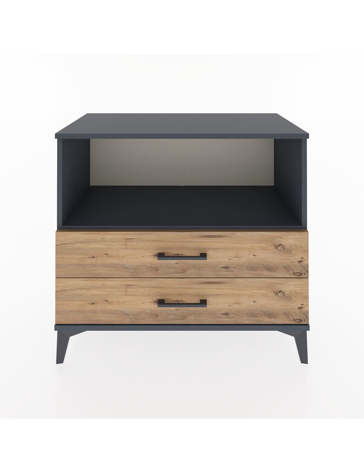 Hyperion Şifonyer Tek Raflı 2 Çekmeceli 88x44x80 Antrasit-Çam