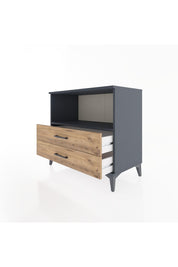 Hyperion Şifonyer Tek Raflı 2 Çekmeceli 88x44x80 Antrasit-Çam