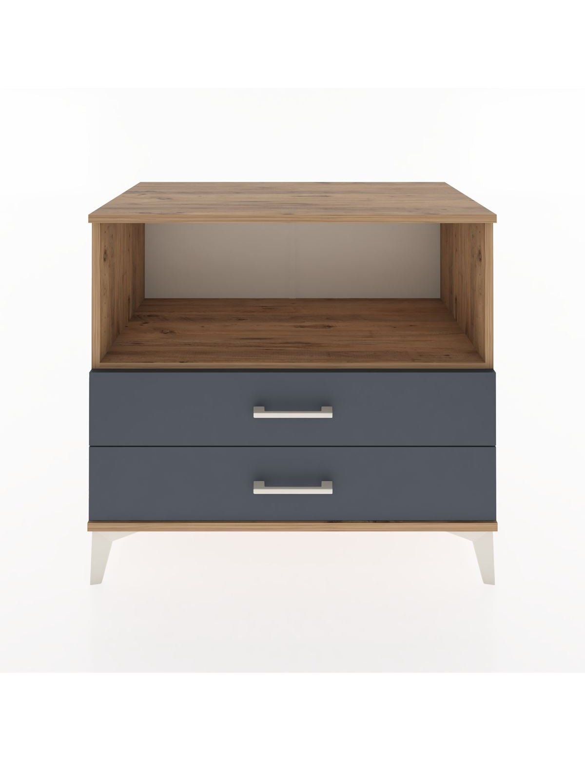 Hyperion Şifonyer Tek Raflı 2 Çekmeceli 88x44x80 Çam-Antrasit