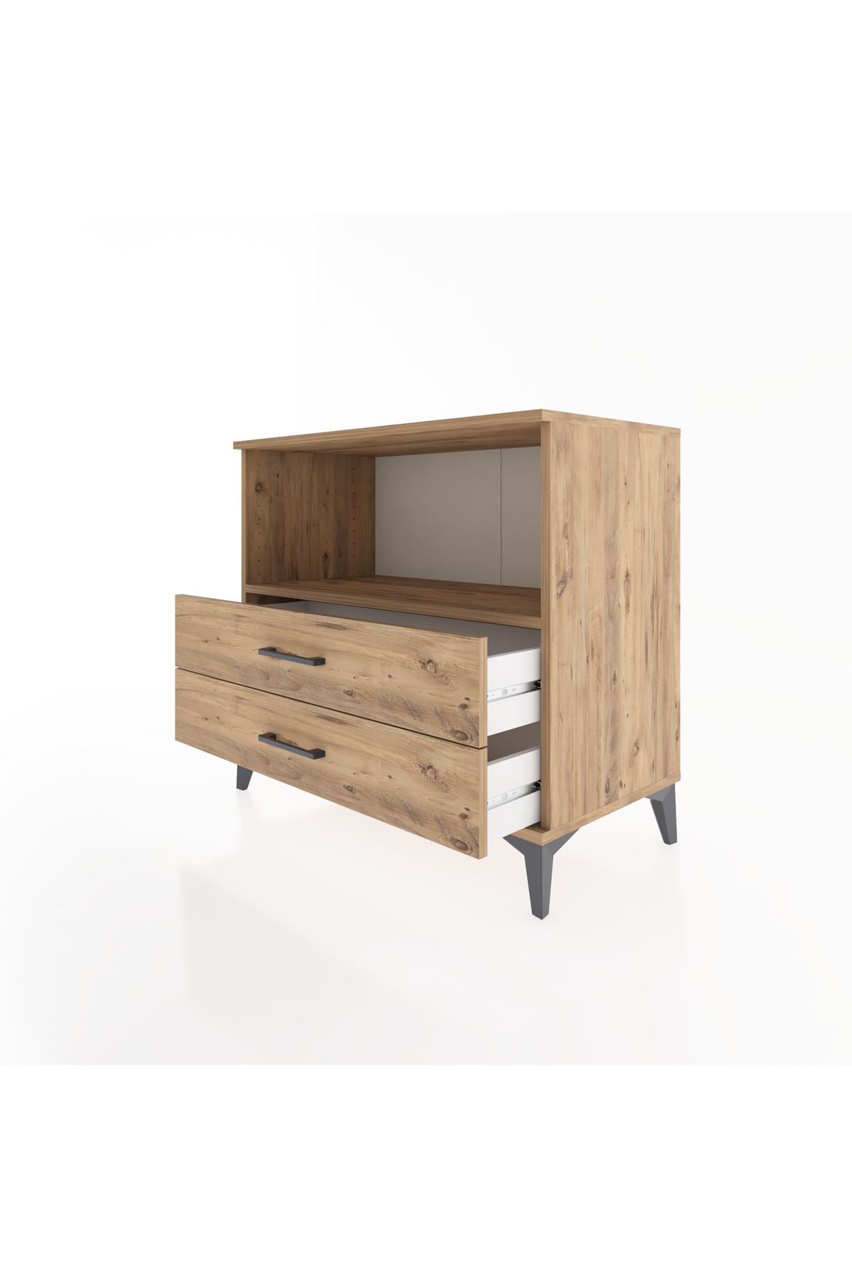 Hyperion Şifonyer Tek Raflı 2 Çekmeceli 88x44x80 Çam-Çam