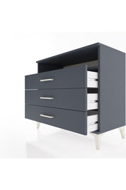 Hyperion Şifonyer Tek Raflı 3 Çekmeceli 88x44x80 Antrasit-Antrasit