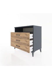 Hyperion Şifonyer Tek Raflı 3 Çekmeceli 88x44x80 Antrasit-Çam