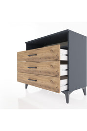 Hyperion Şifonyer Tek Raflı 3 Çekmeceli 88x44x80 Antrasit-Çam