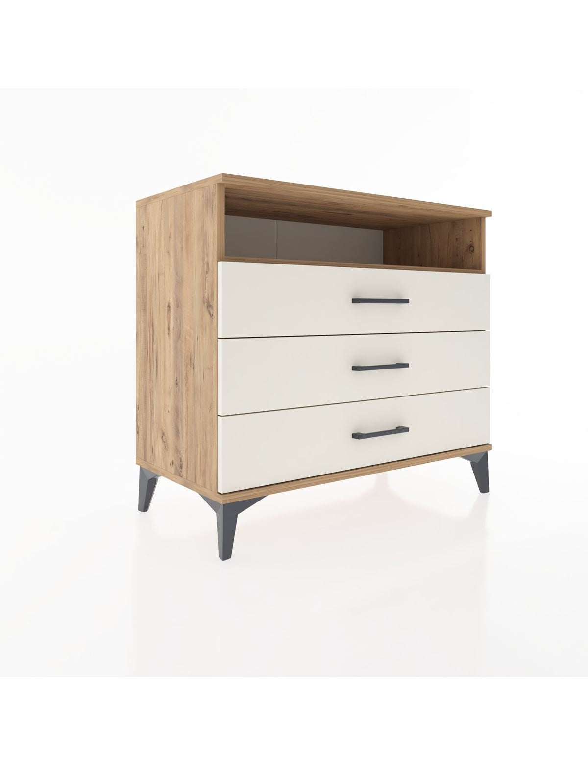 Hyperion Şifonyer Tek Raflı 3 Çekmeceli 88x44x80 Çam-Aytaşı