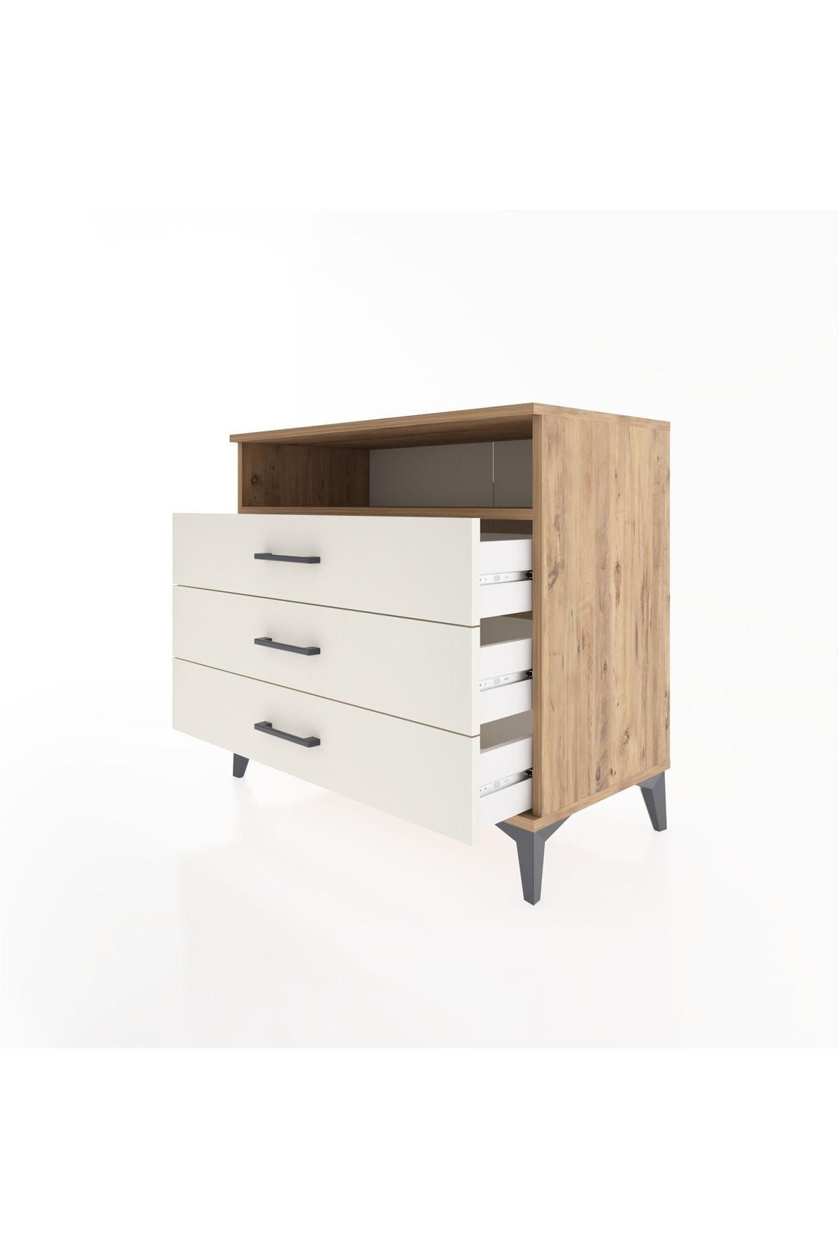 Hyperion Şifonyer Tek Raflı 3 Çekmeceli 88x44x80 Çam-Aytaşı