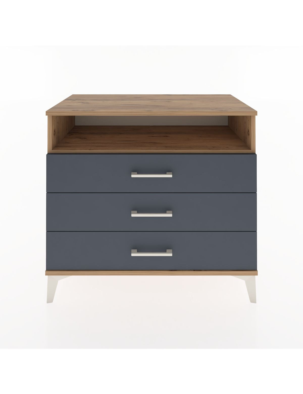 Hyperion Şifonyer Tek Raflı 3 Çekmeceli 88x44x80 Çam-Antrasit