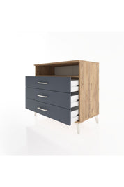 Hyperion Şifonyer Tek Raflı 3 Çekmeceli 88x44x80 Çam-Antrasit