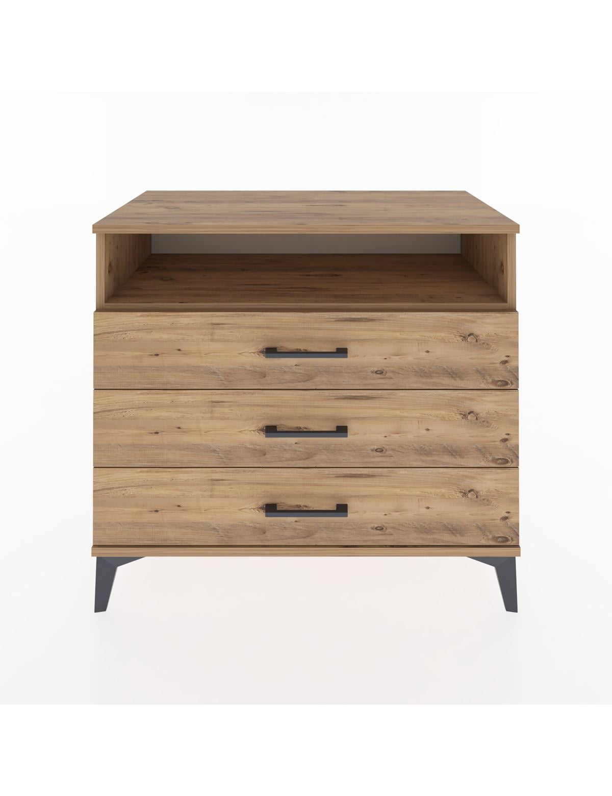 Hyperion Şifonyer Tek Raflı 3 Çekmeceli 88x44x80 Çam-Çam