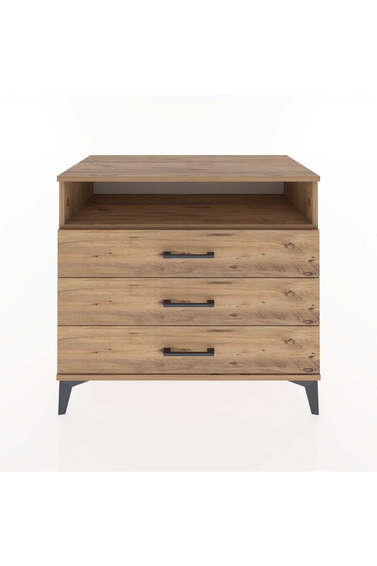 Hyperion Şifonyer Tek Raflı 3 Çekmeceli 88x44x80 Çam-Çam