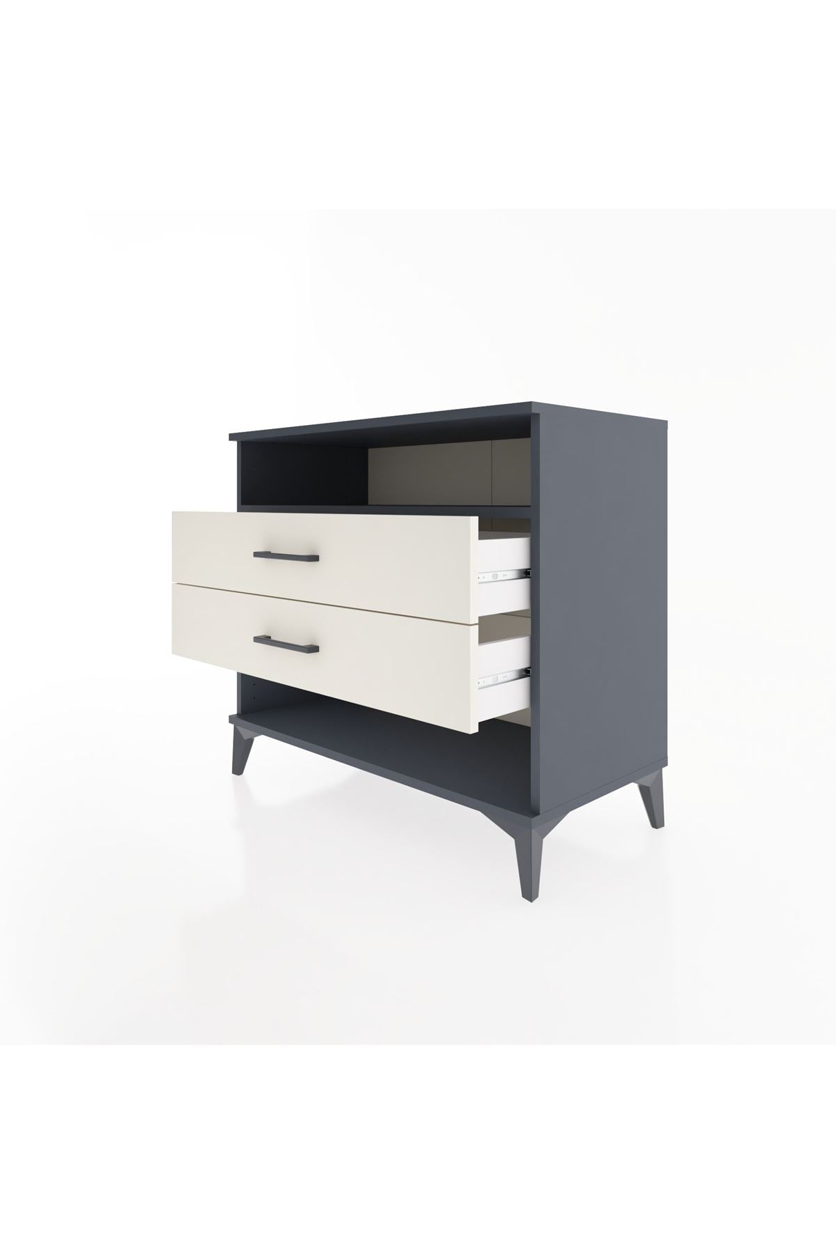 Hyperion Şifonyer Tek Raflı 2 Çekmeceli 88x44x80 Antrasit-Aytaşı