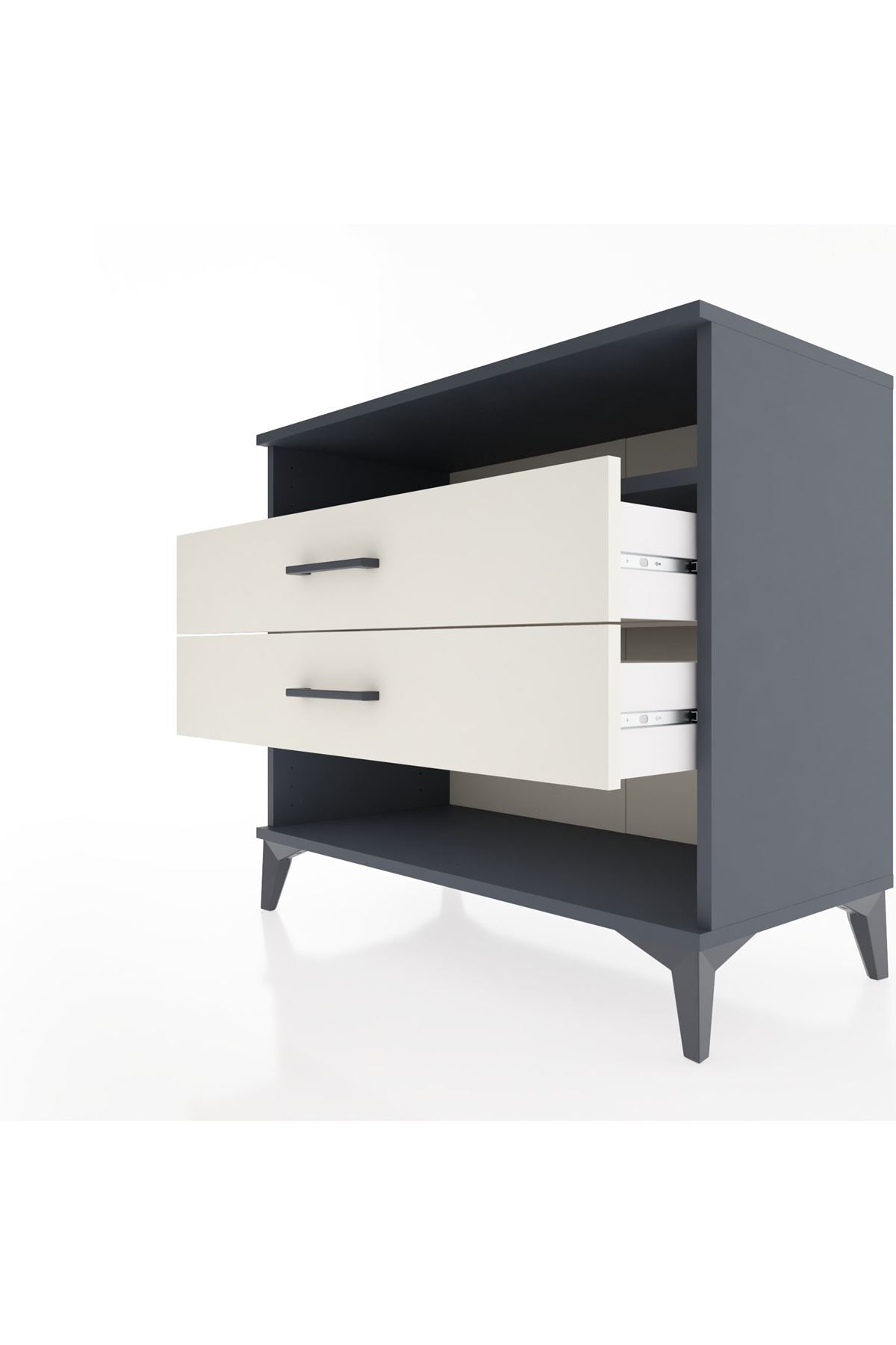 Hyperion Şifonyer Tek Raflı 2 Çekmeceli 88x44x80 Antrasit-Aytaşı