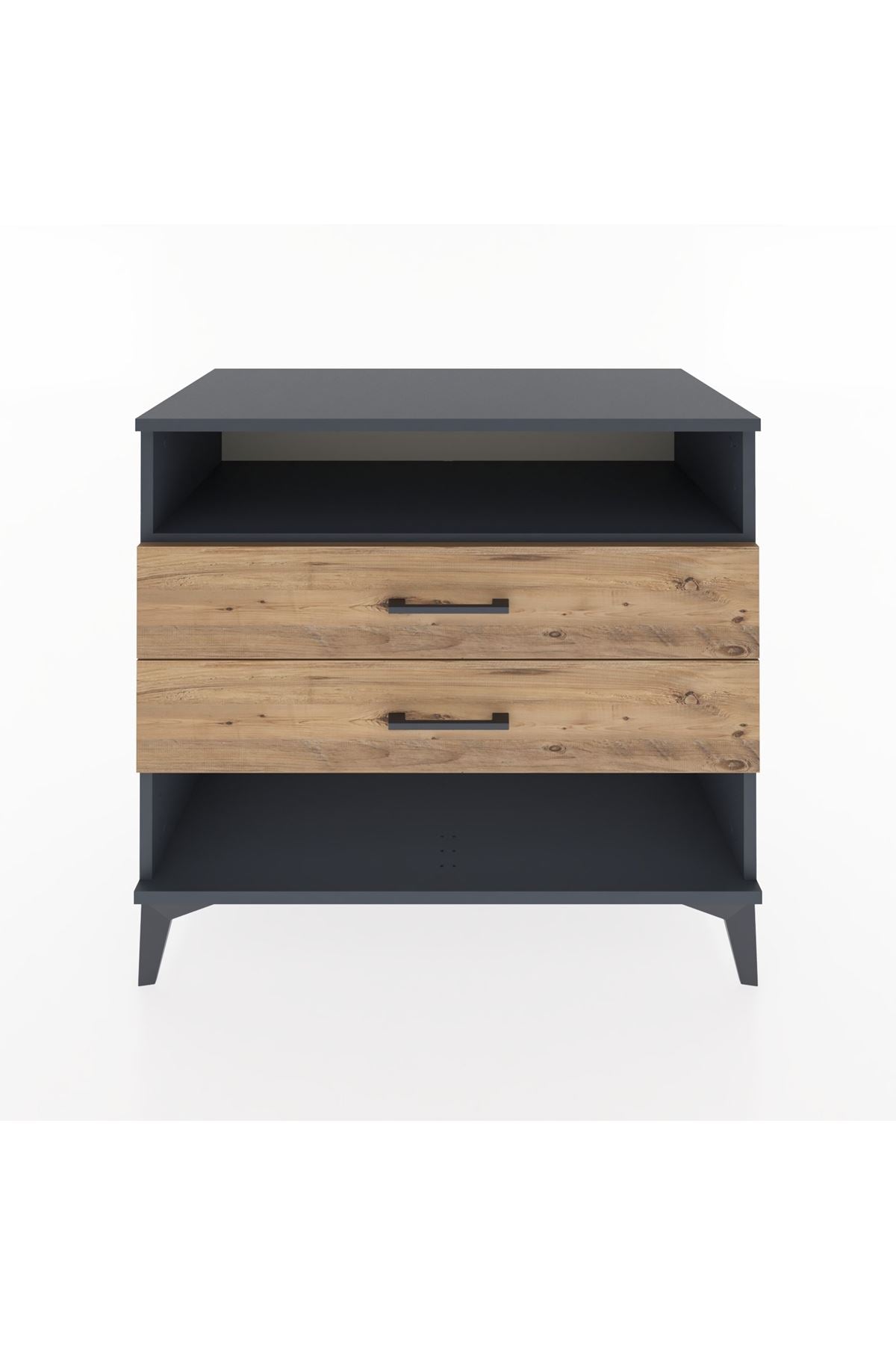 Hyperion Şifonyer Tek Raflı 2 Çekmeceli 88x44x80 Antrasit-Çam