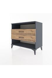 Hyperion Şifonyer Tek Raflı 2 Çekmeceli 88x44x80 Antrasit-Çam