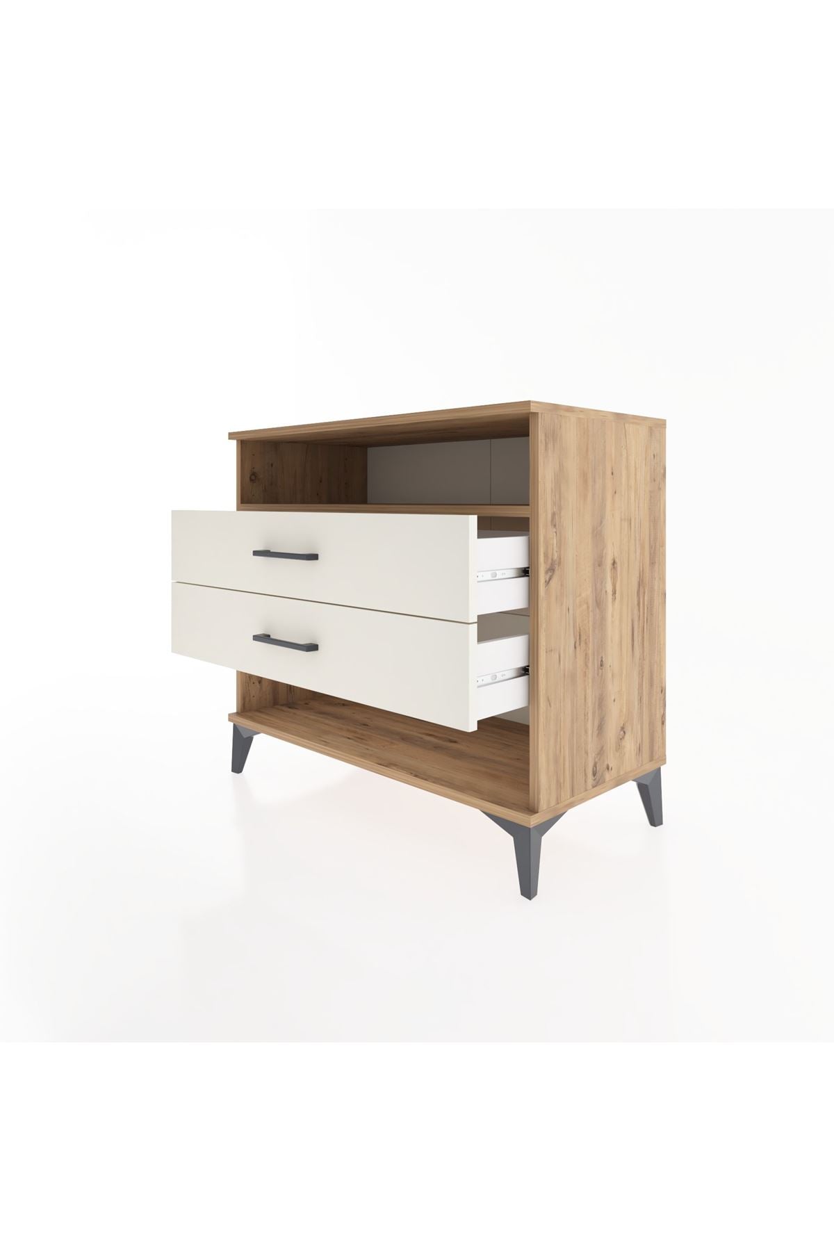 Hyperion Şifonyer Tek Raflı 2 Çekmeceli 88x44x80 Çam-Aytaşı