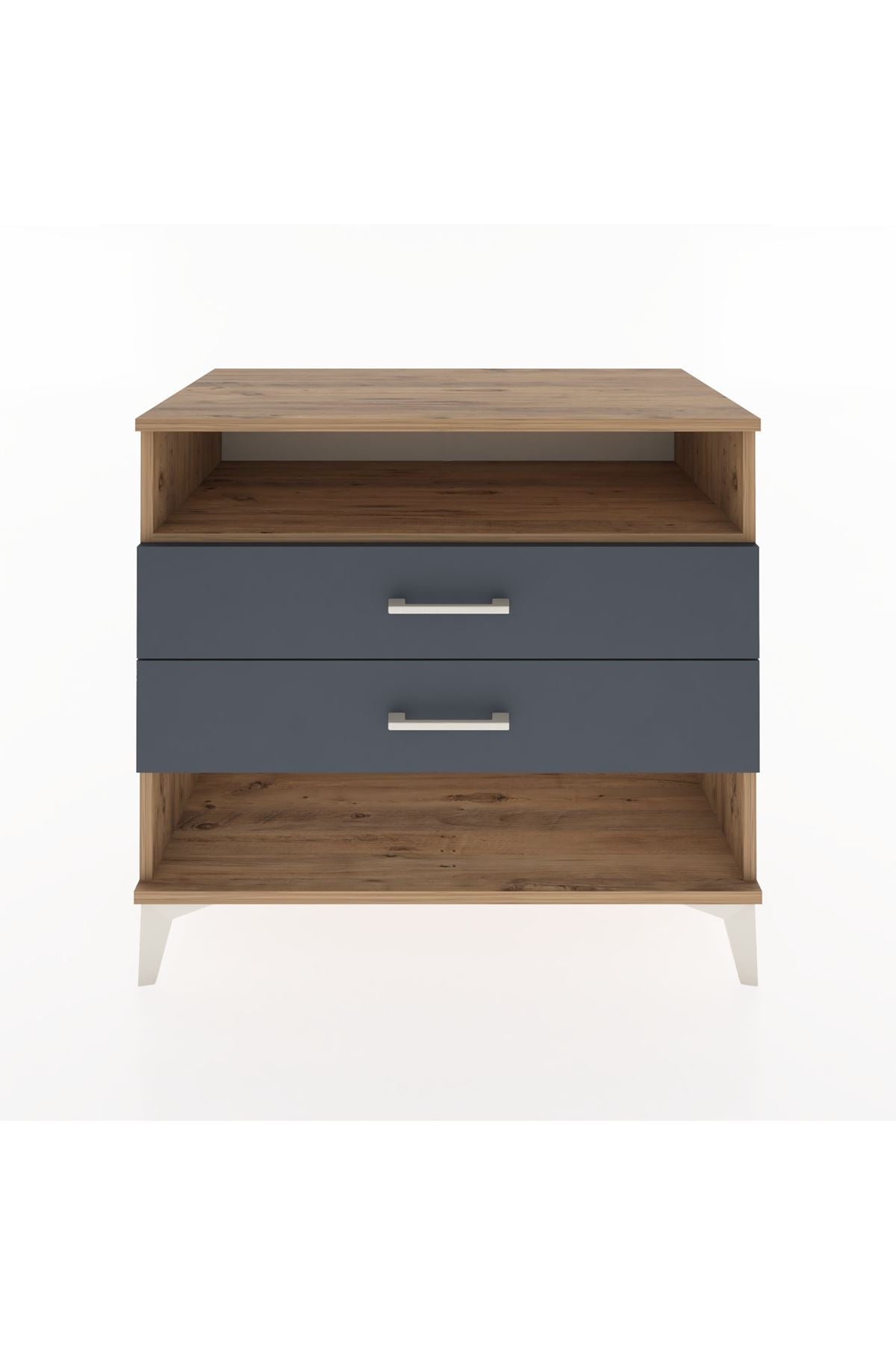 Hyperion Şifonyer Tek Raflı 2 Çekmeceli 88x44x80 Çam-Antrasit