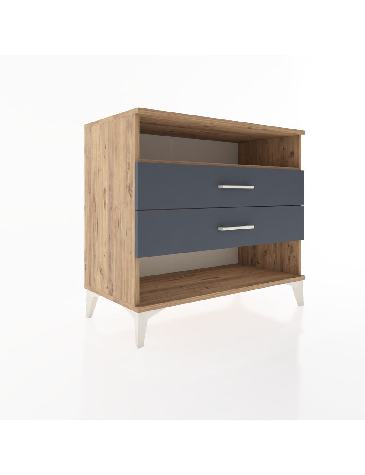 Hyperion Şifonyer Tek Raflı 2 Çekmeceli 88x44x80 Çam-Antrasit