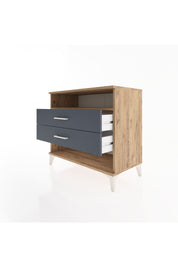 Hyperion Şifonyer Tek Raflı 2 Çekmeceli 88x44x80 Çam-Antrasit