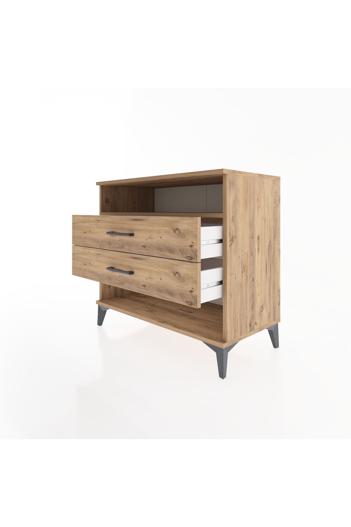 Hyperion Şifonyer Tek Raflı 2 Çekmeceli 88x44x80 Çam-Çam