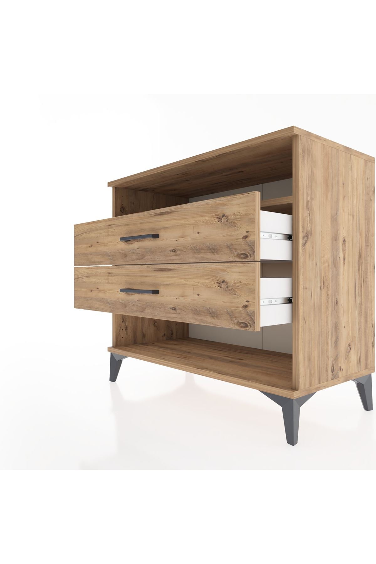 Hyperion Şifonyer Tek Raflı 2 Çekmeceli 88x44x80 Çam-Çam