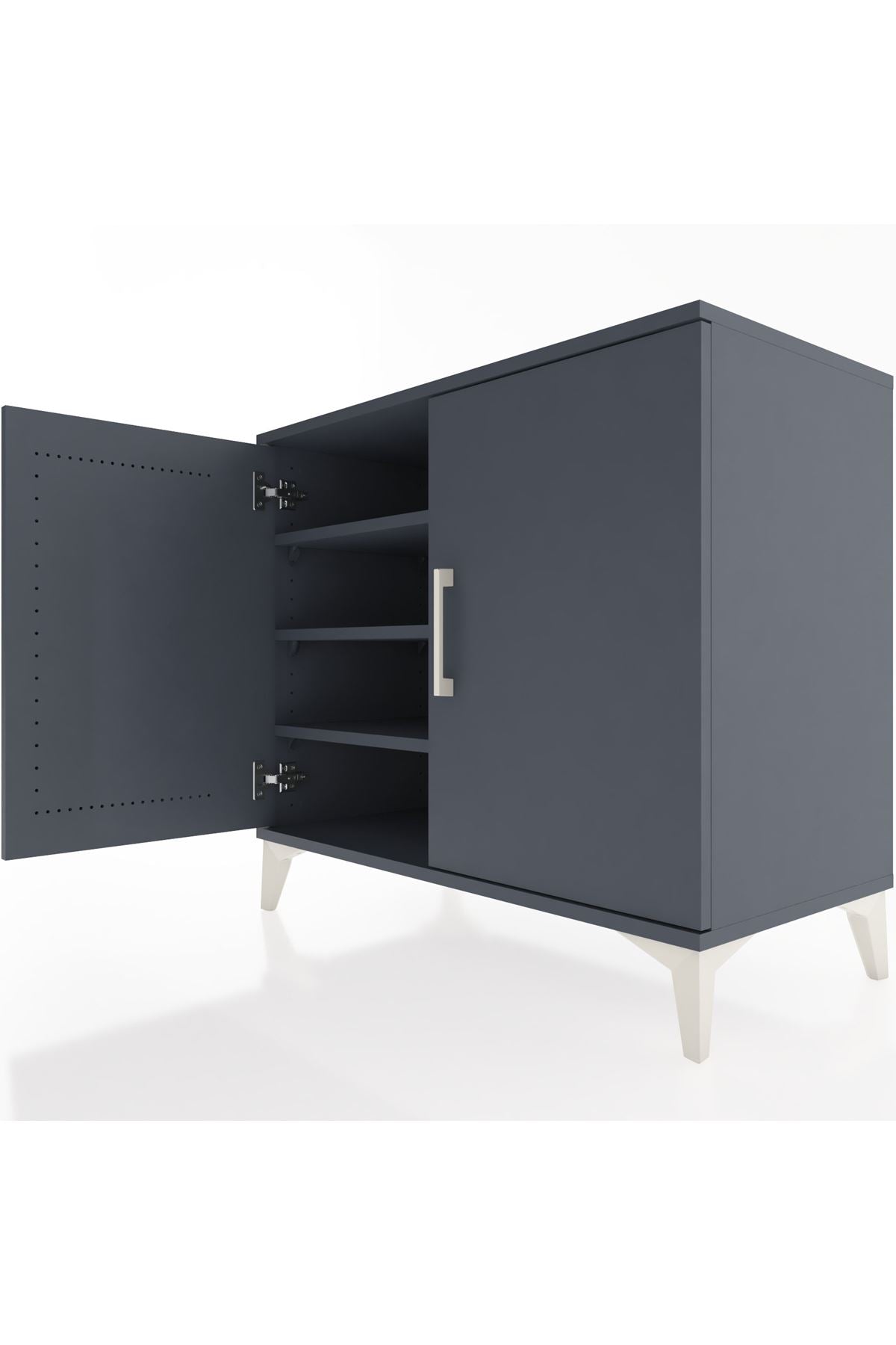Hyperion Şifonyer 3 Raflı 2 Kapaklı 88x44x80 Antrasit-Antrasit