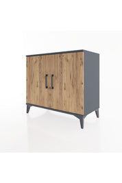 Hyperion Şifonyer 3 Raflı 2 Kapaklı 88x44x80 Antrasit-Çam