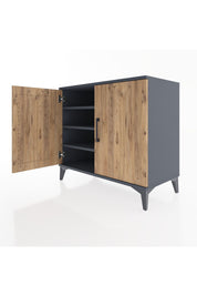 Hyperion Şifonyer 3 Raflı 2 Kapaklı 88x44x80 Antrasit-Çam