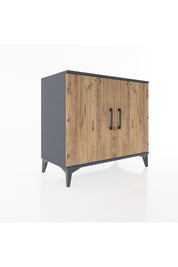 Hyperion Şifonyer 2 Raflı 2 Kapaklı 88x44x80 Antrasit-Çam