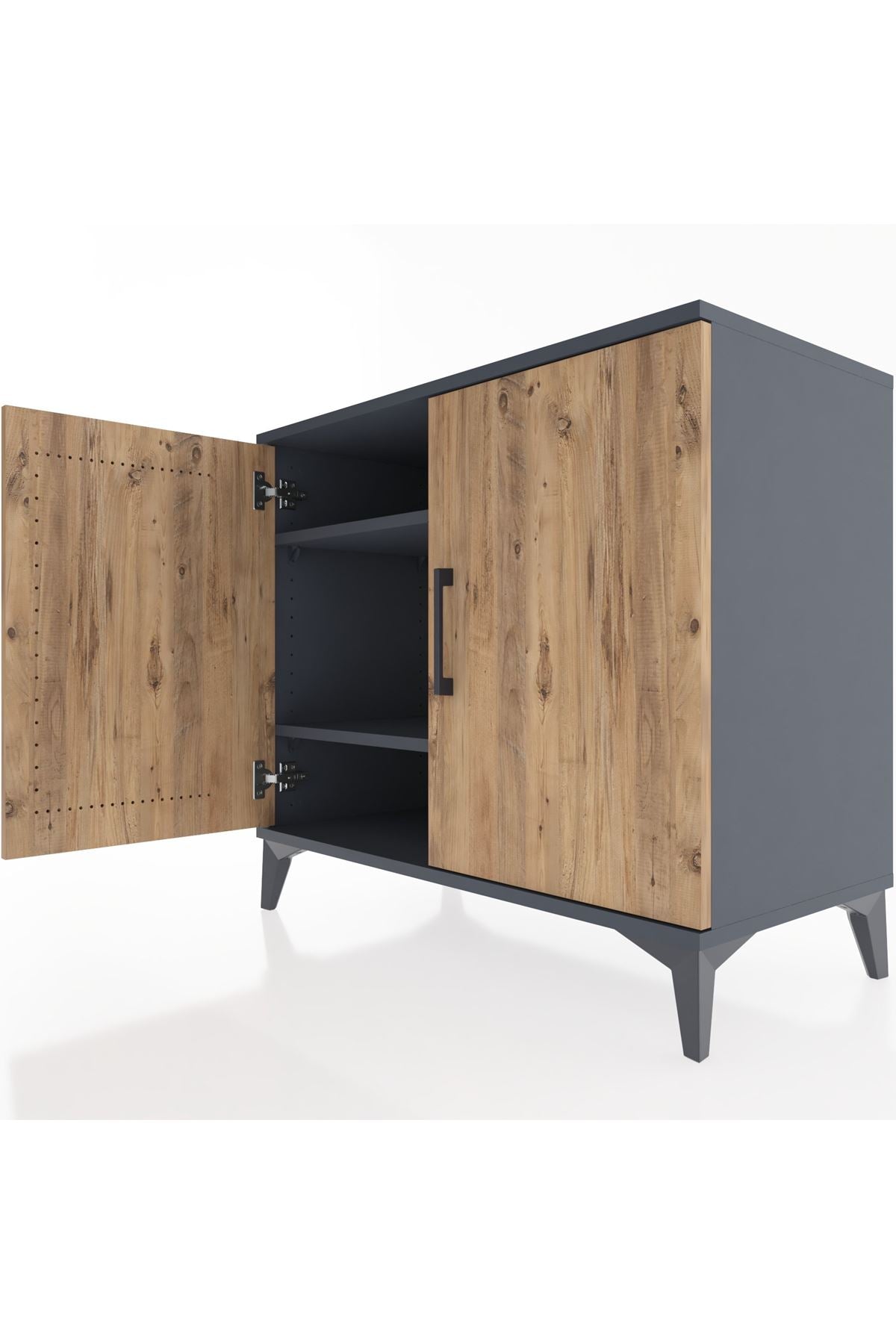 Hyperion Şifonyer 2 Raflı 2 Kapaklı 88x44x80 Antrasit-Çam