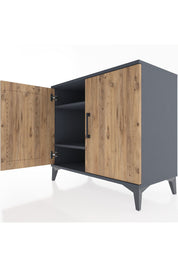 Hyperion Şifonyer 2 Raflı 2 Kapaklı 88x44x80 Antrasit-Çam