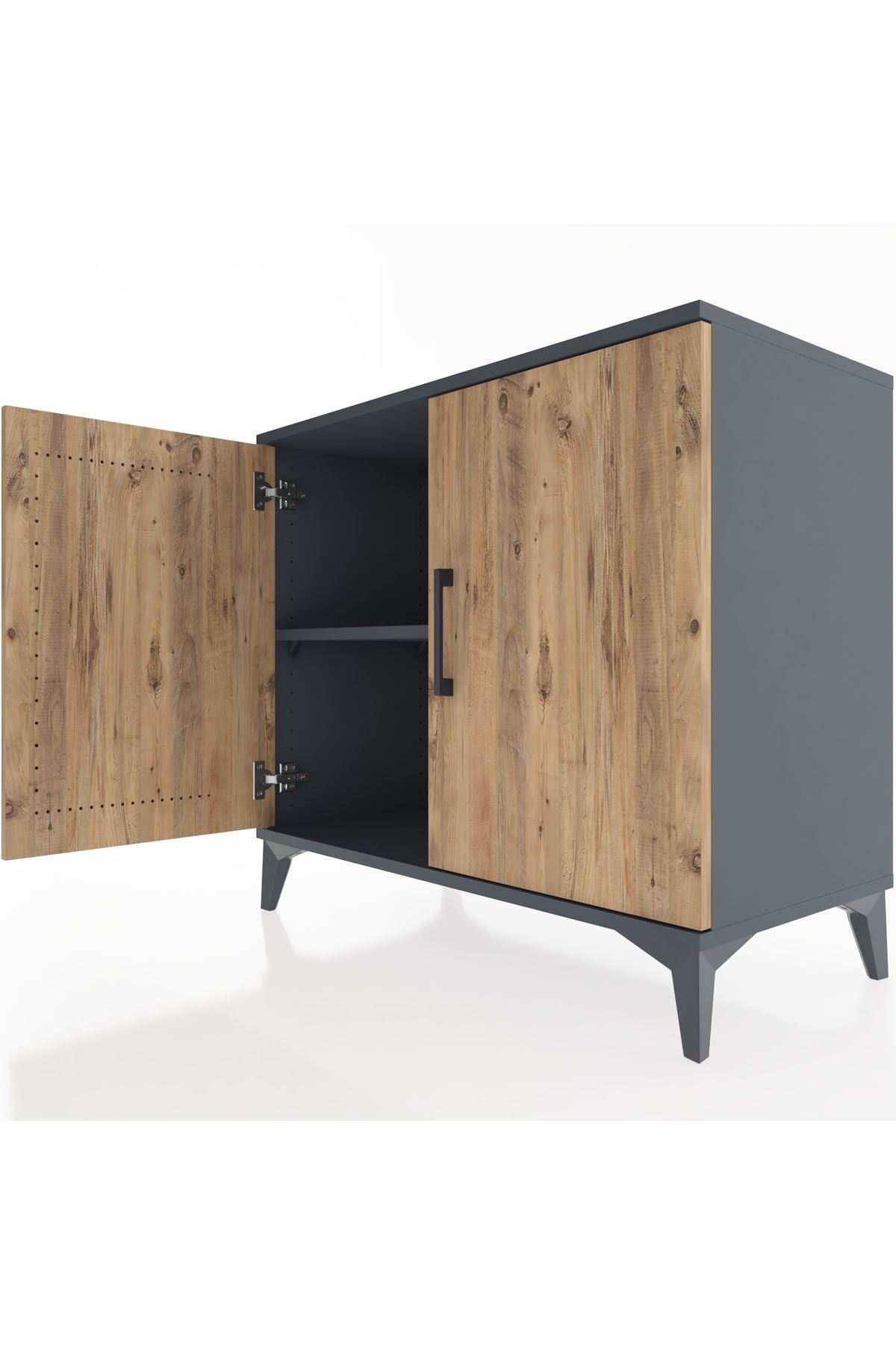 Hyperion Şifonyer Tek Raflı 2 Kapaklı 88x44x80 Antrasit-Çam