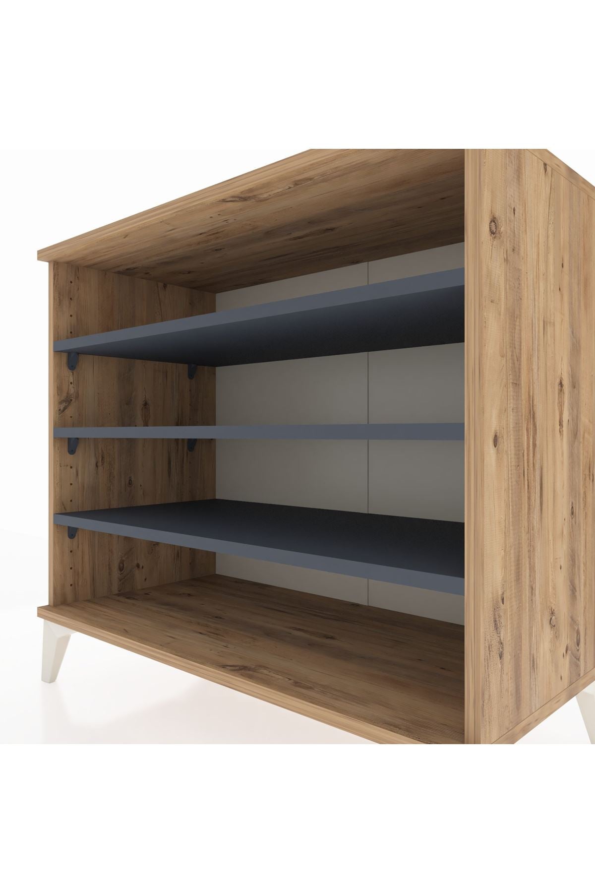 Hyperion Şifonyer 3 Raflı 88x44x80 Çam-Antrasit