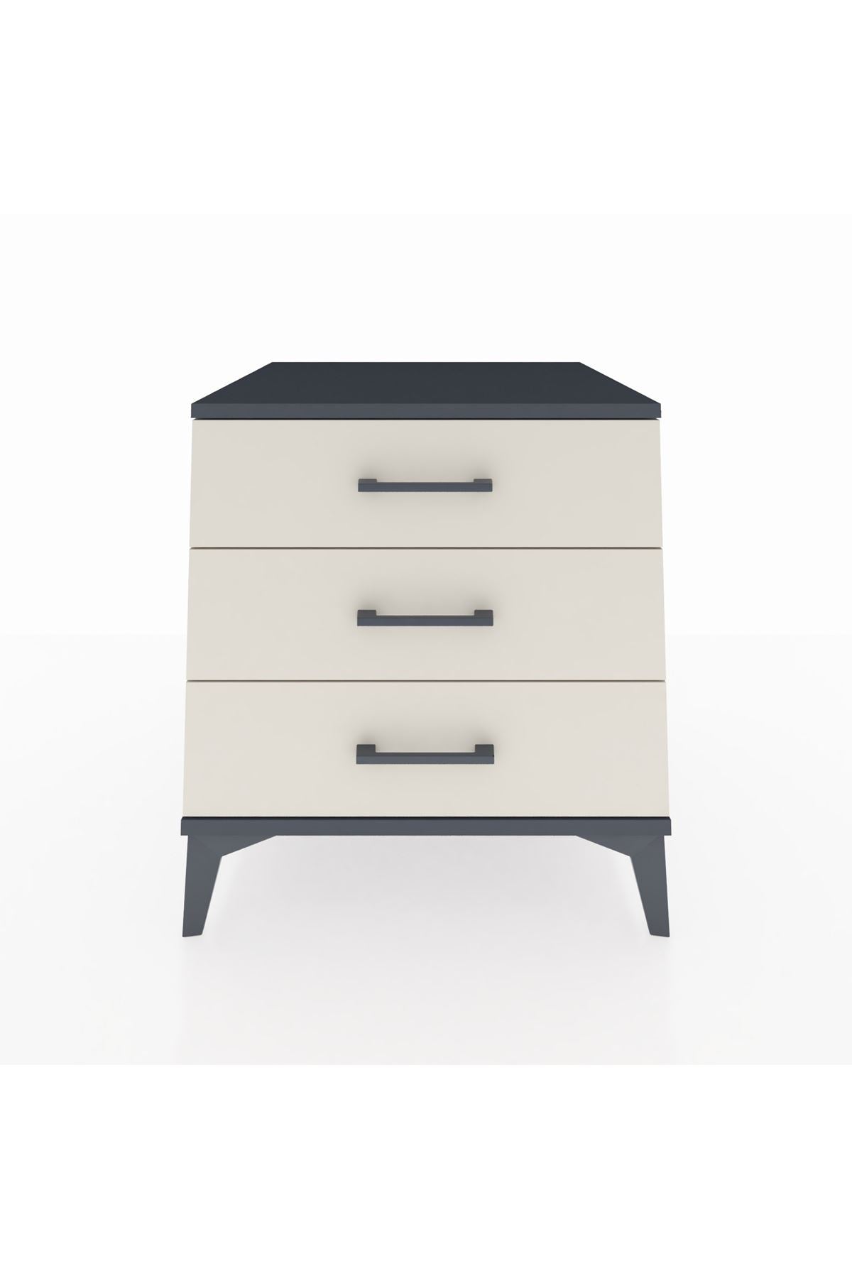 Kronos Komodin 3 Çekmeceli 60x59x64 Antrasit-Aytaşı