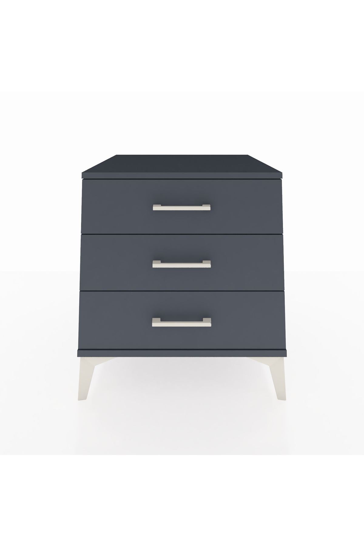 Kronos Komodin 3 Çekmeceli 60x59x64 Antrasit-Antrasit