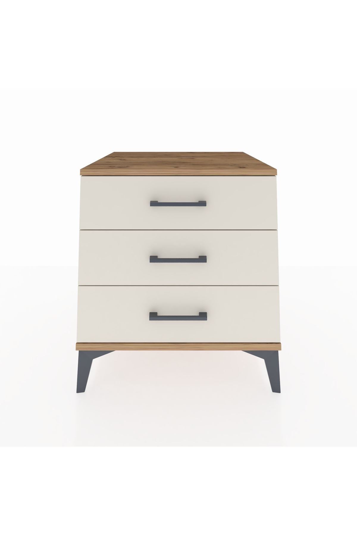Kronos Komodin 3 Çekmeceli 60x59x64 Çam-Aytaşı