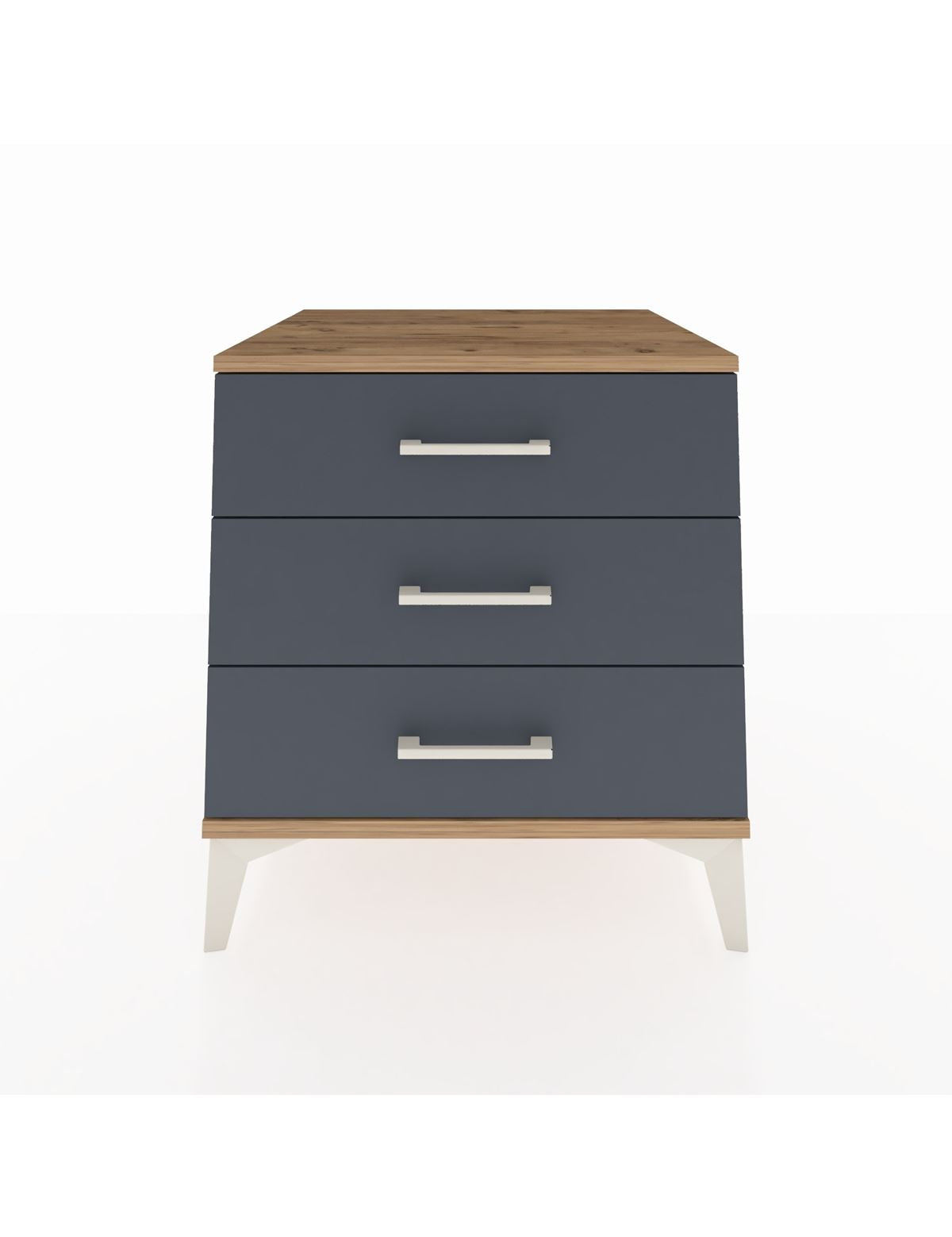 Kronos Komodin 3 Çekmeceli 60x59x64 Çam-Antrasit