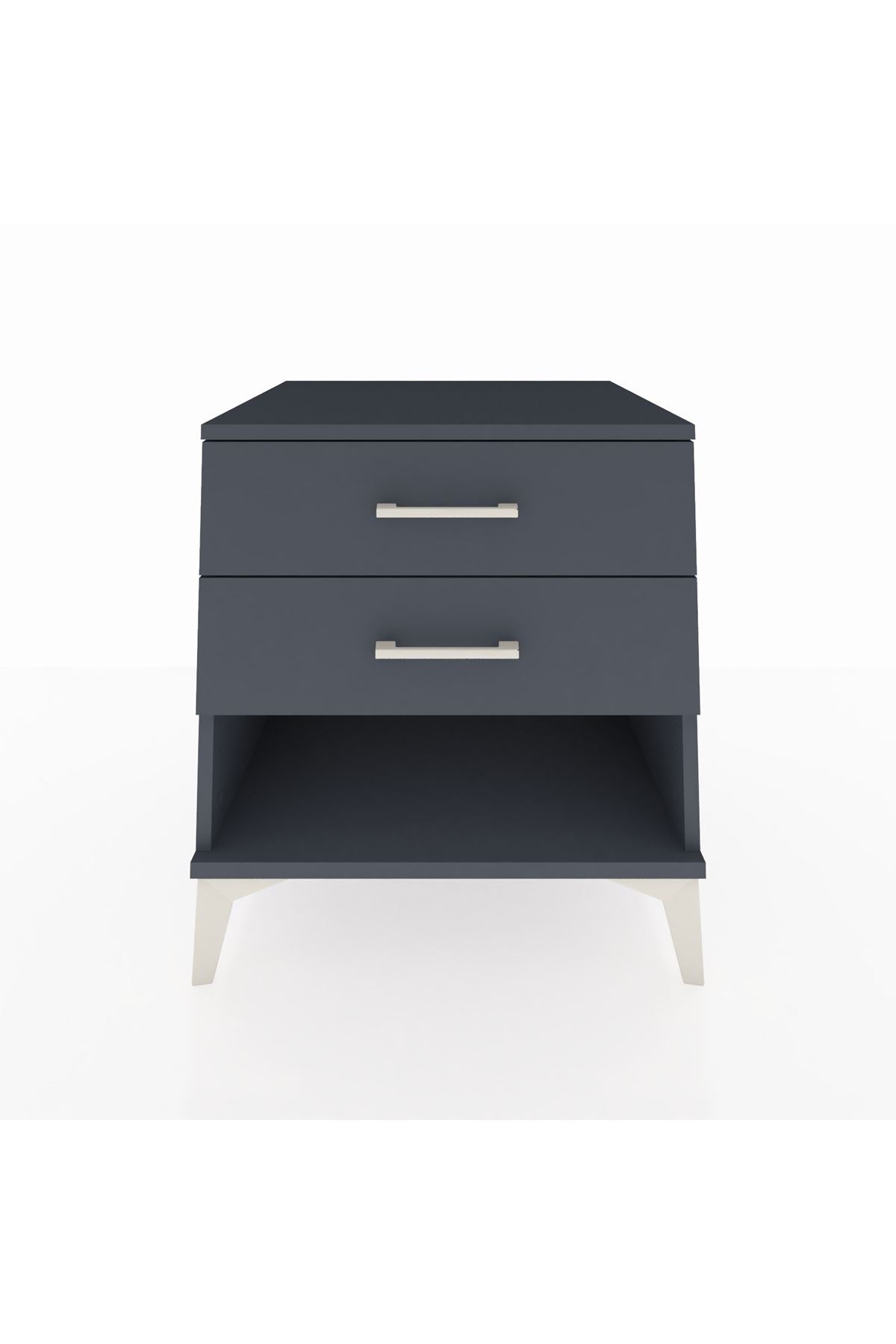 Kronos Komodin 2 Çekmeceli 60x59x64 Antrasit-Antrasit