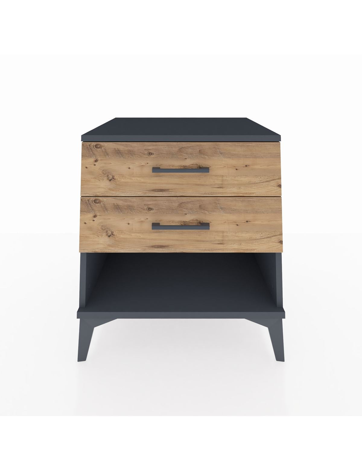 Kronos Komodin 2 Çekmeceli 60x59x64 Antrasit-Çam