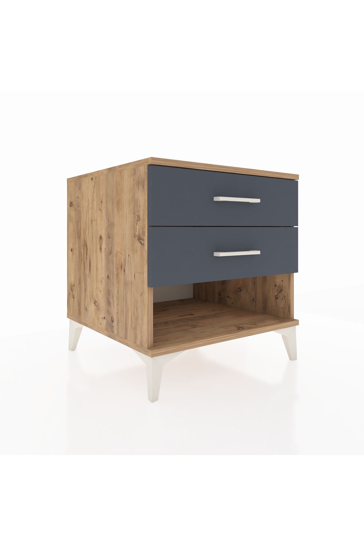 Kronos Komodin 2 Çekmeceli 60x59x64 Çam-Antrasit