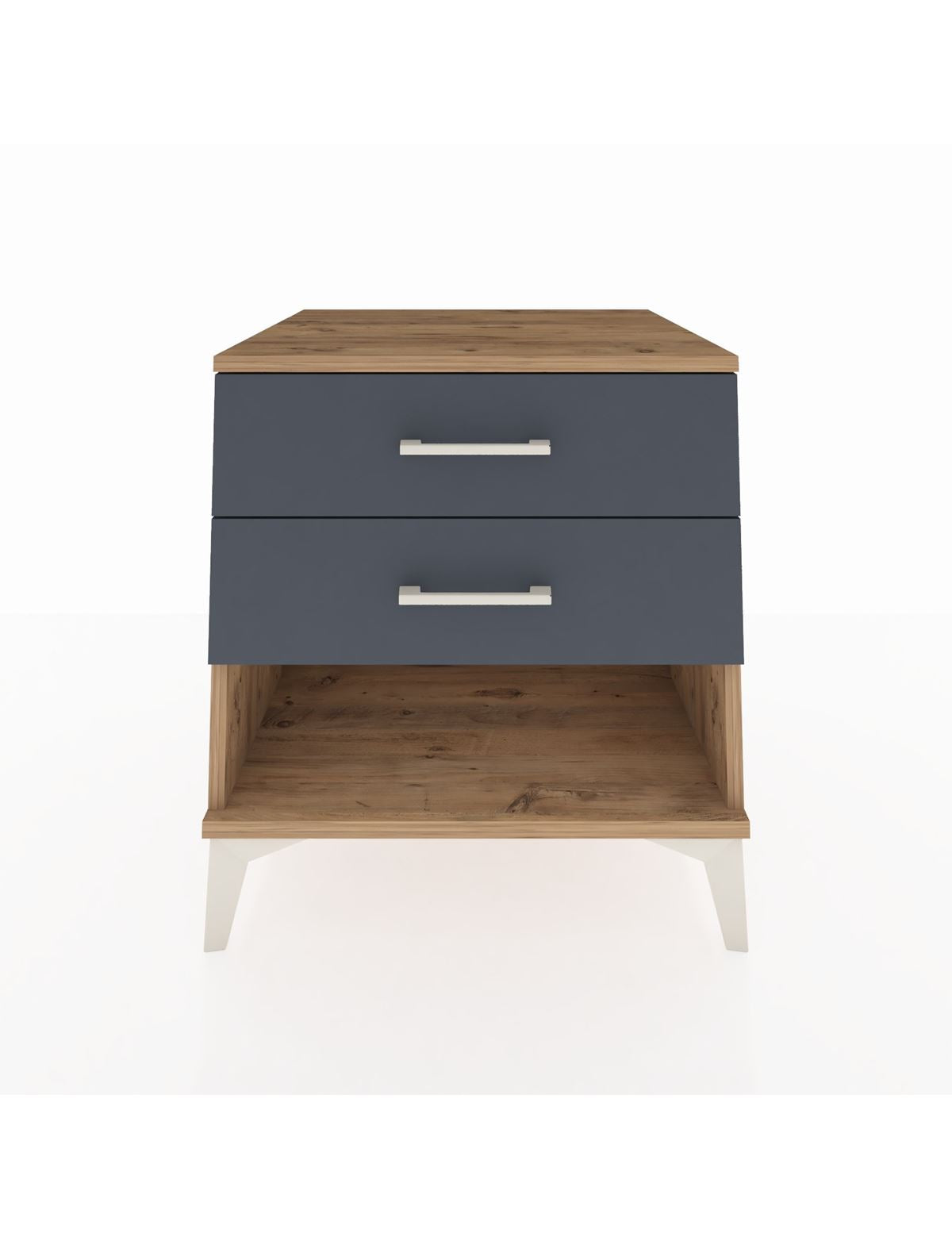 Kronos Komodin 2 Çekmeceli 60x59x64 Çam-Antrasit