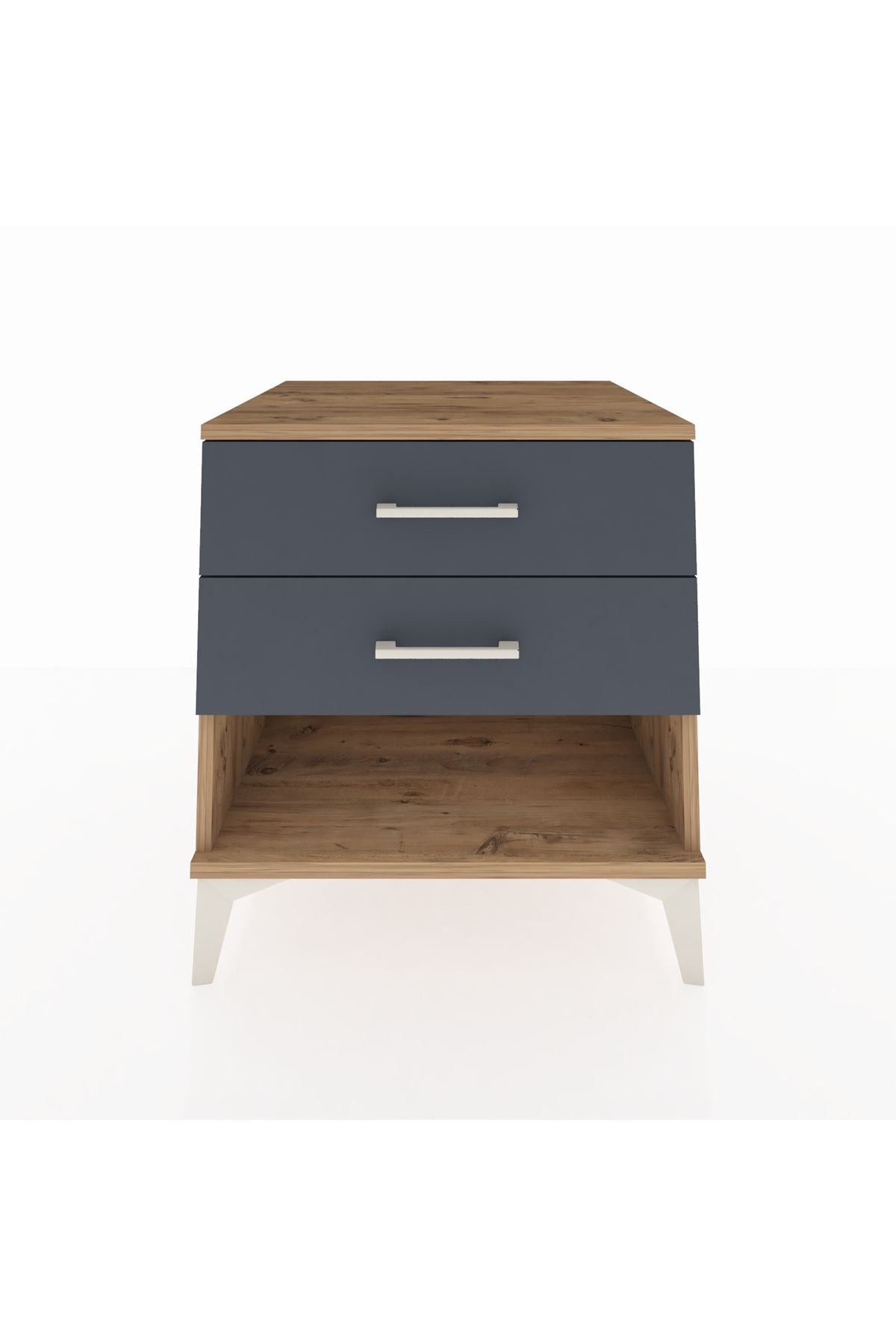 Kronos Komodin 2 Çekmeceli 60x59x64 Çam-Antrasit