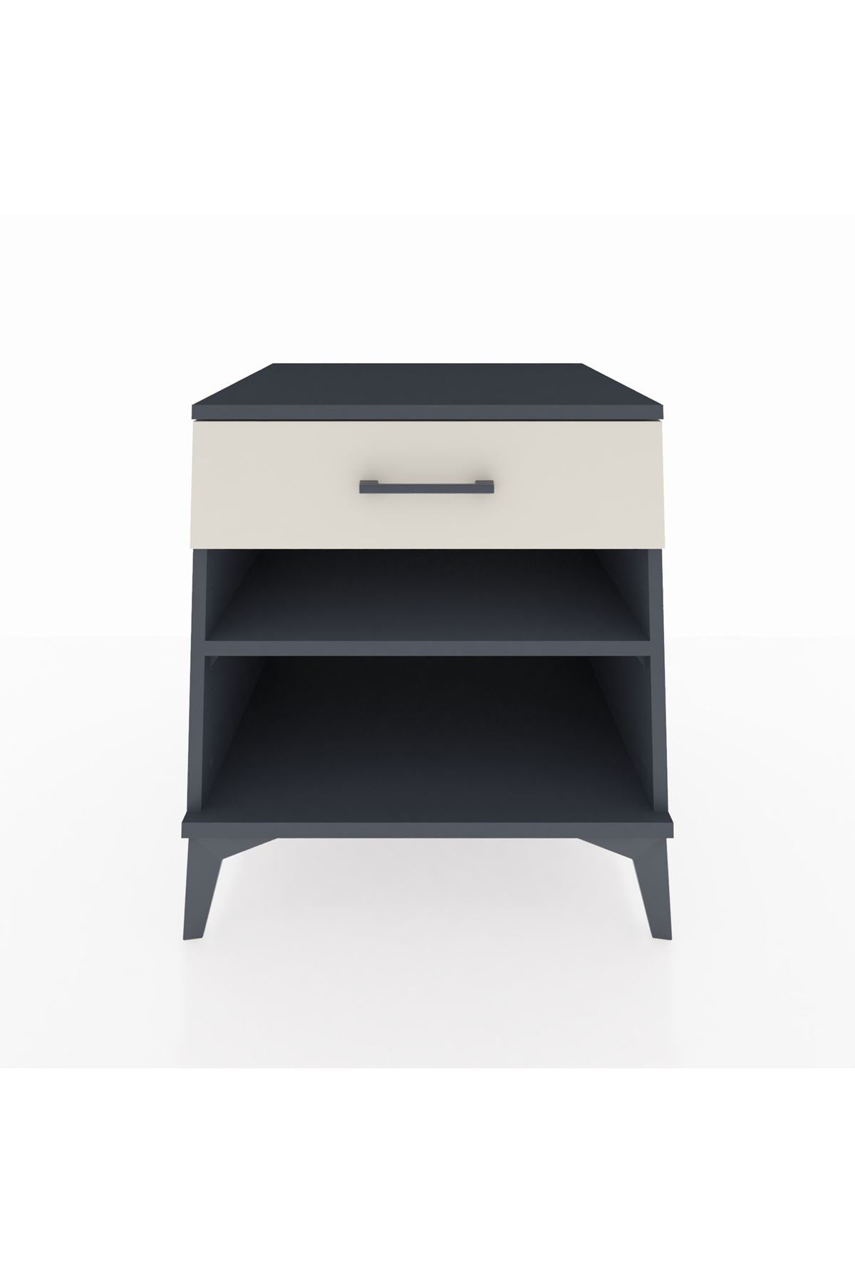 Kronos Komodin Tek Raflı Tek Çekmeceli 60x59x64 Antrasit-Aytaşı