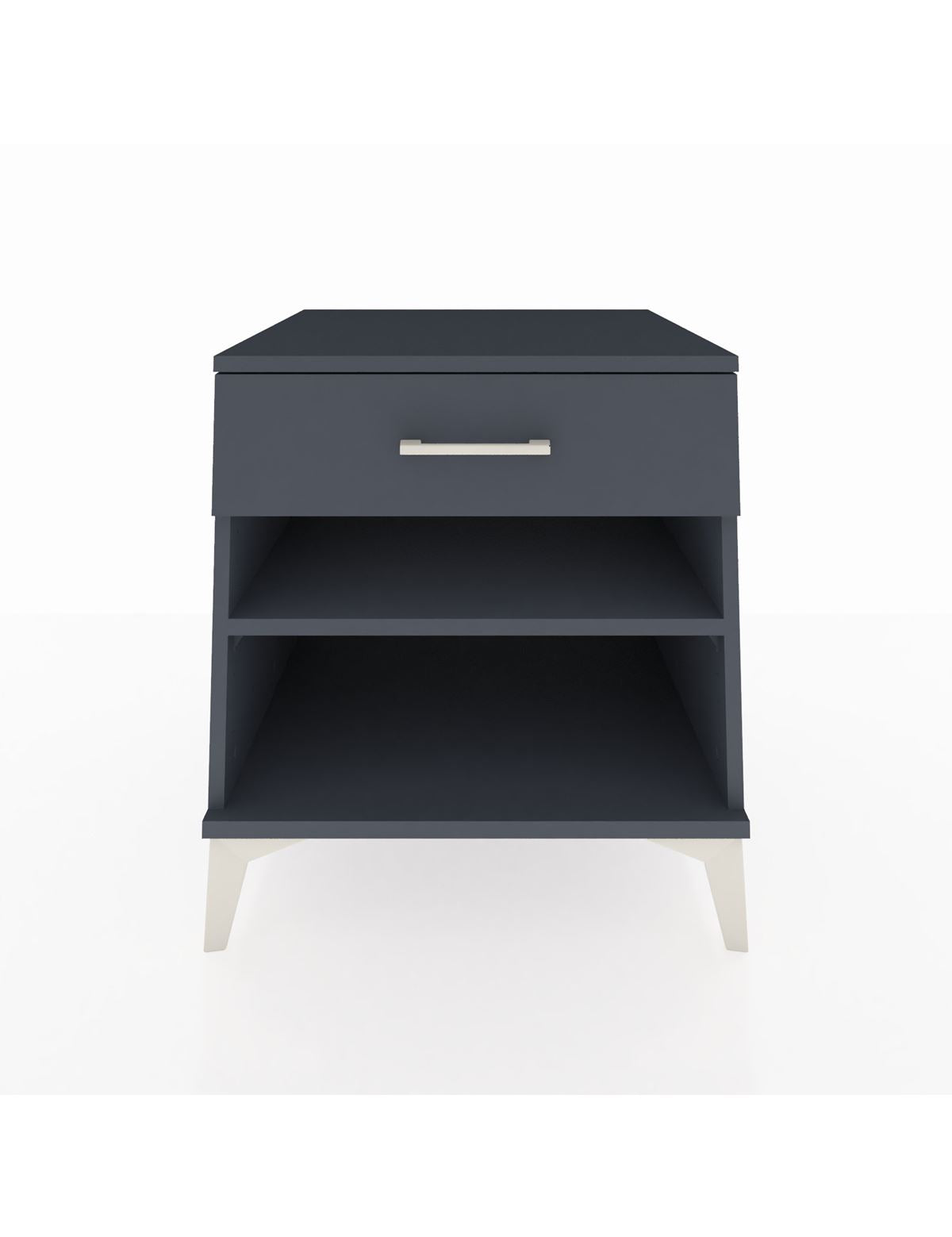 Kronos Komodin Tek Raflı Tek Çekmeceli 60x59x64 Antrasit-Antrasit