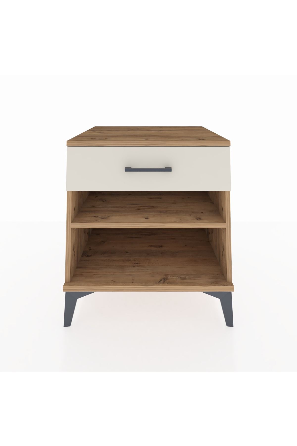 Kronos Komodin Tek Raflı Tek Çekmeceli 60x59x64 Çam-Aytaşı