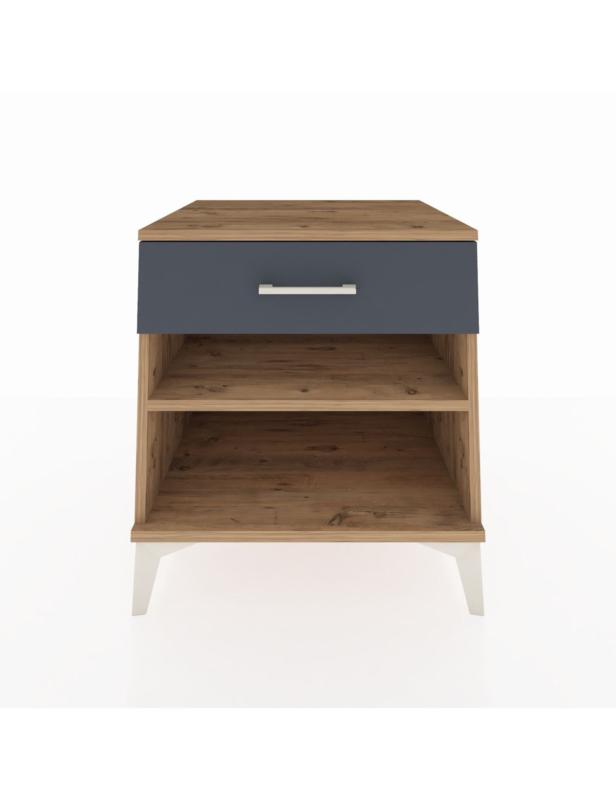 Kronos Komodin Tek Raflı Tek Çekmeceli 60x59x64 Çam-Antrasit