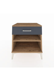 Kronos Komodin Tek Raflı Tek Çekmeceli 60x59x64 Çam-Antrasit