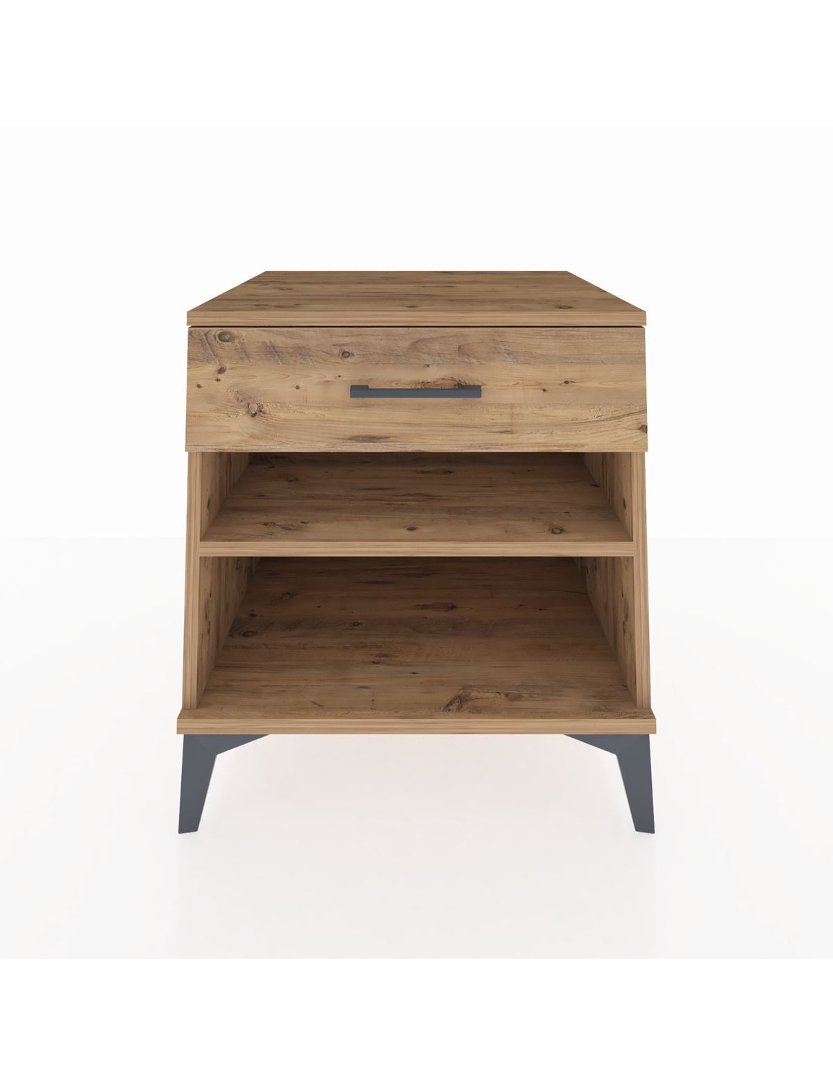 Kronos Komodin Tek Raflı Tek Çekmeceli 60x59x64 Çam-Çam