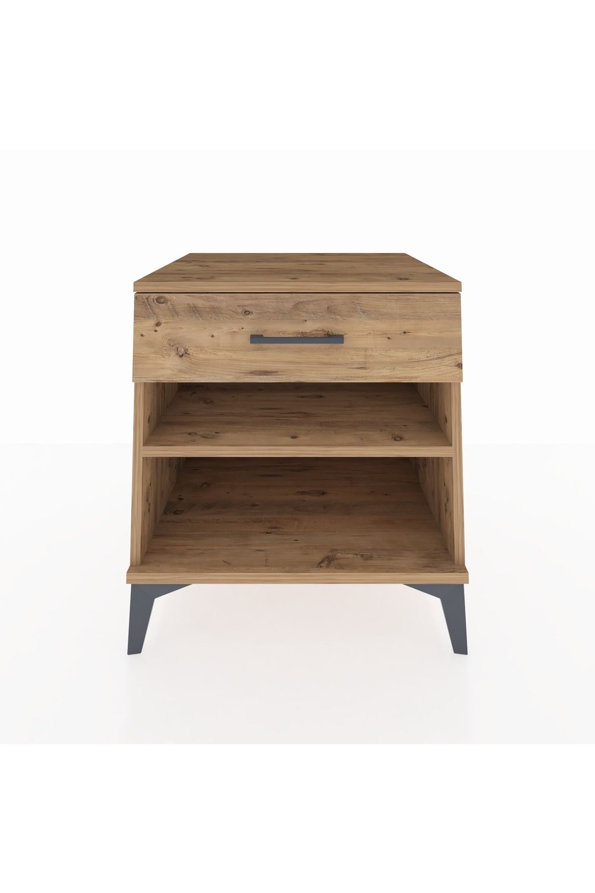 Kronos Komodin Tek Raflı Tek Çekmeceli 60x59x64 Çam-Çam