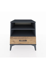 Kronos Komodin 2 Raflı Tek Çekmeceli 60x59x64 Antrasit-Çam